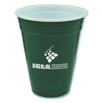 Party Cup 16oz 2tone green/white
